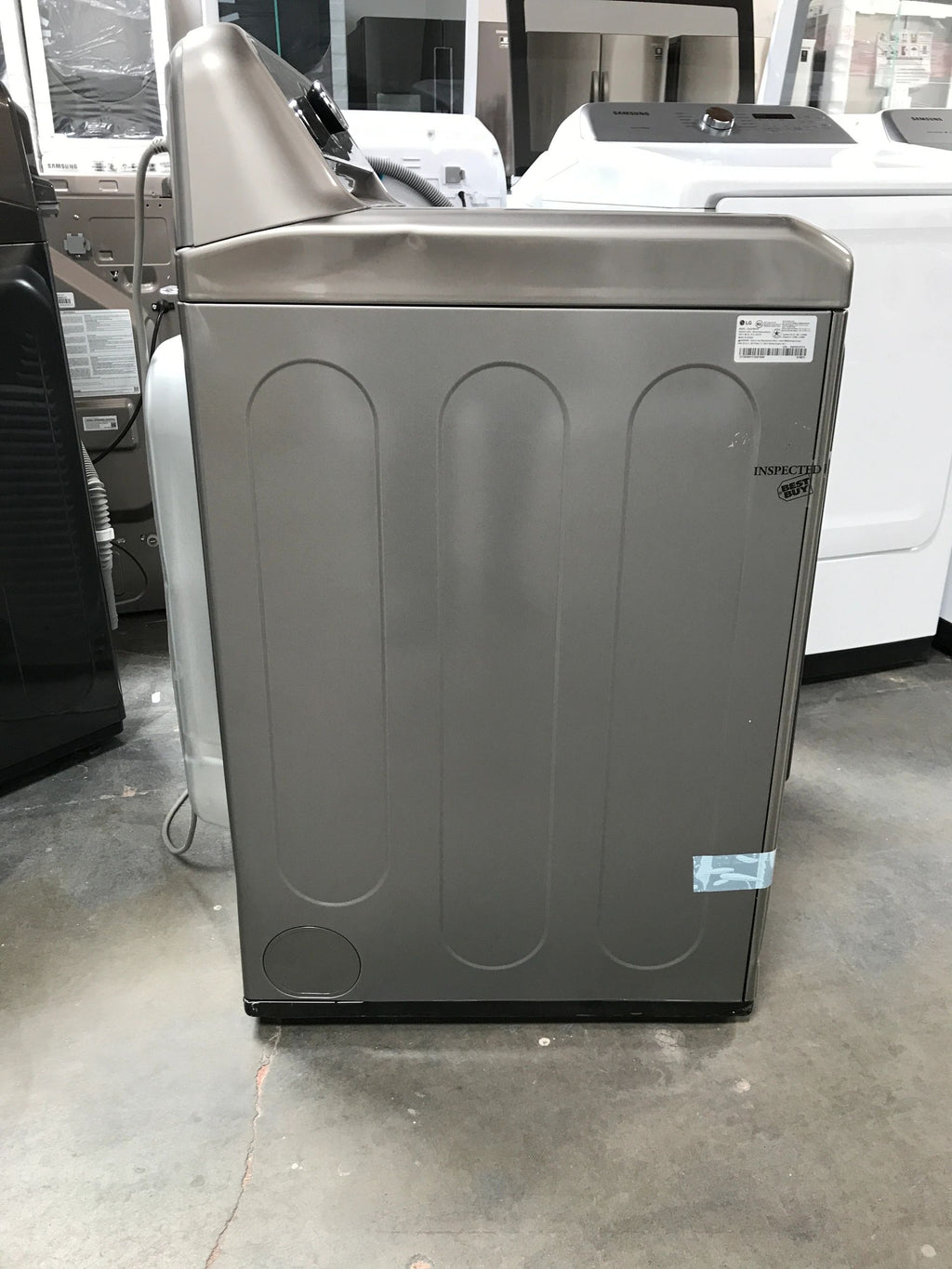 NEW Dent & Scratch. 7.3 cu. ft. Ultra Large Graphite Steel Smart Gas Vented Dryer with EasyLoad Door, TurboSteam & Wi-Fi Enabled. Model: DLGX7801VE