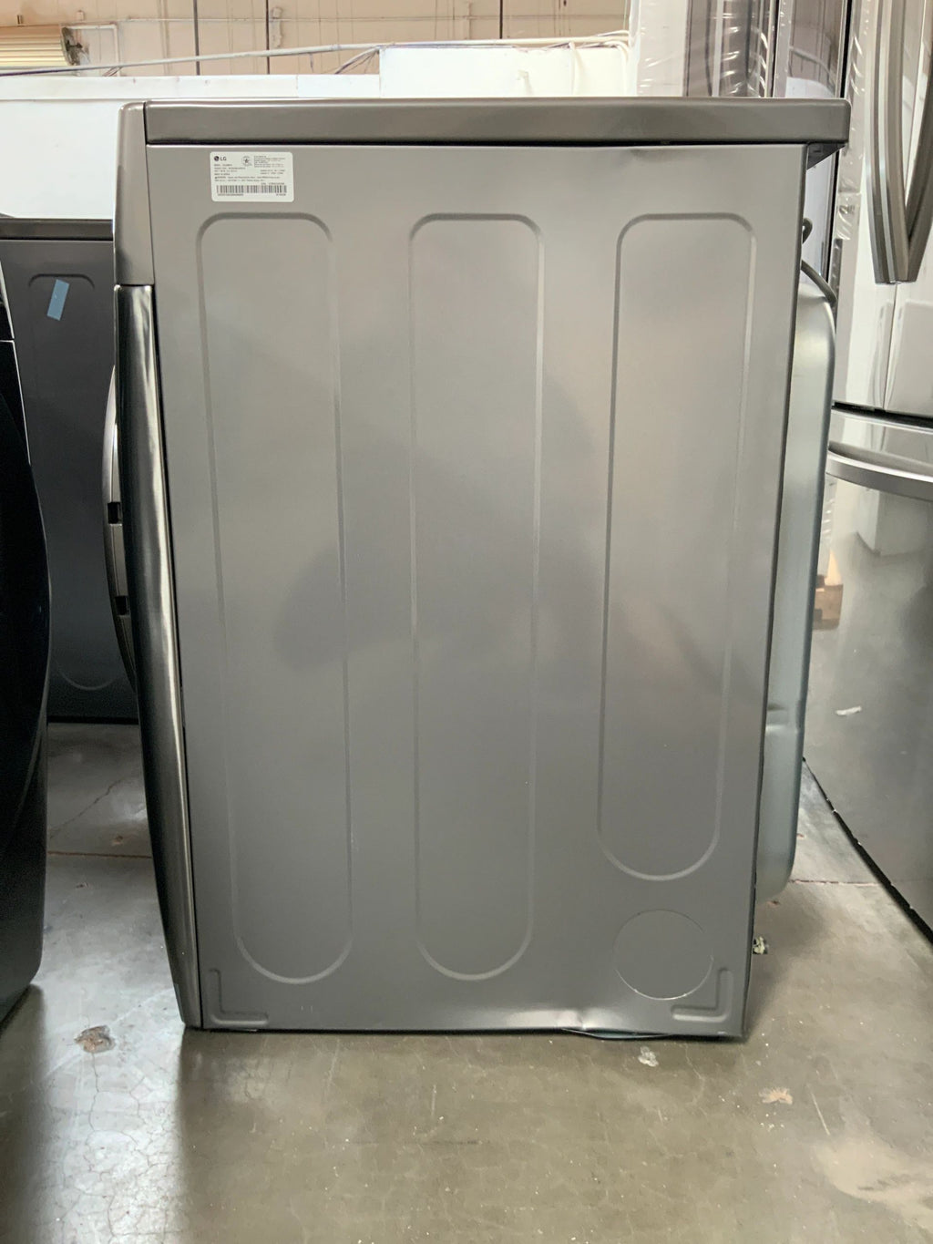 New Dent and Scratch. LG Dryer 7.4 cu. ft. Graphite Steel Ultra Large Capacity Gas Dryer with Sensor Dry. Model: DLG3601V