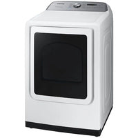 New in Box Samsung 7.4 cu. ft. White Gas Dryer with Steam Sanitize+. Model: DVG50R5400W