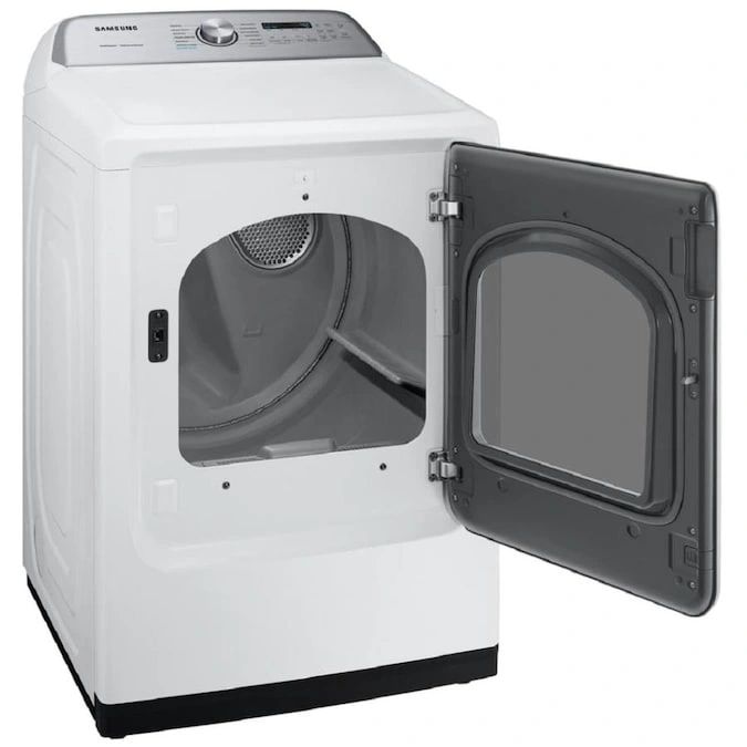 New in Box Samsung 7.4 cu. ft. White Gas Dryer with Steam Sanitize+. Model: DVG50R5400W