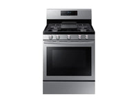 New in Box Samsung 30 in. 5.8 cu. ft. Gas Range with Self-Cleaning and Fan Convection Oven in Stainless Steel. Model: NX58H5600SS