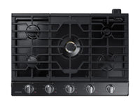 New in Box. Samsung 30 in. Gas Cooktop in Fingerprint Resistant Black Stainless with 5 Burners including Dual Brass Power Burner. Model: NA30N7755TG