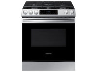 New in Box. Samsung 30 in. 6.0 cu. ft. Slide-In Gas Range with Self-Cleaning Oven in Stainless Steel. Model: NX60T8111SS