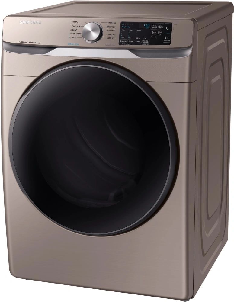 New in Box 7.5 cu. ft. Champagne Electric Dryer with Steam Samsung. Model: DVE45R6100C