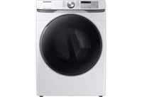 New Dent and Scratch. Samsung 7.5 cu. ft. White Gas Dryer with Steam Model DVG45R6100W