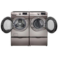 New in Box. Set of Samsung Champagne Washer + Electric Dryer with Steam. Models: DVE45R6100C, WF45R6100AC.