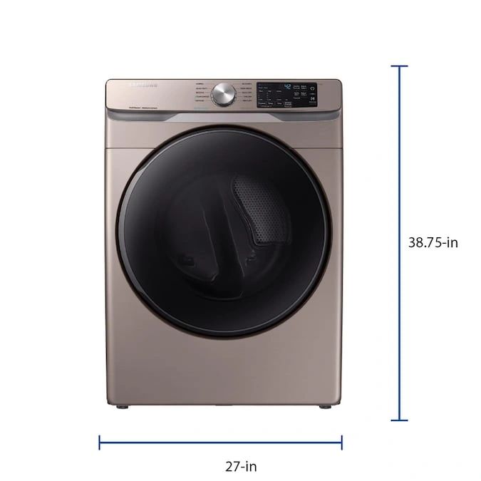 New in Box. Set of Samsung Champagne Washer + Electric Dryer with Steam. Models: DVE45R6100C, WF45R6100AC.