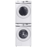 New Dent and Scratch. Set of Washer 27 in. 4.5 cu. ft. High-Efficiency White Front Load Washing Machine with Self-Clean+, ENERGY STAR and 7.5 cu. ft.120-Volt White Gas Dryer with Sensor Dry (Pedestals Sold Separately) Model: WF45T6000AW, DVG45T6000W
