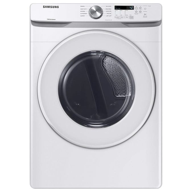 New Open Box. 7.5 cu. ft. 240-Volt White Electric Dryer with Sensor Dryer. Model: DVE45T6000W