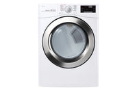 New Open Box. LG - 7.4 Cu. Ft. 12-Cycle Smart Wi-Fi Gas SteamDryer with Sensor Dry and TurboSteam - White. Model:DLGX3701W