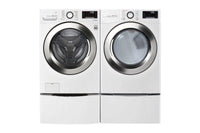 New Open Box. Set of Washer LG - 4.5 Cu. Ft. High Efficiency Stackable Smart Front-Load Washer with Steam and 6Motion Technology And Dryer LG - 7.4 Cu. Ft. 12-Cycle Smart Wi-Fi Gas SteamDryer with Sensor Dry and TurboSteam. Model: DLGX3701W, WM3700HWA