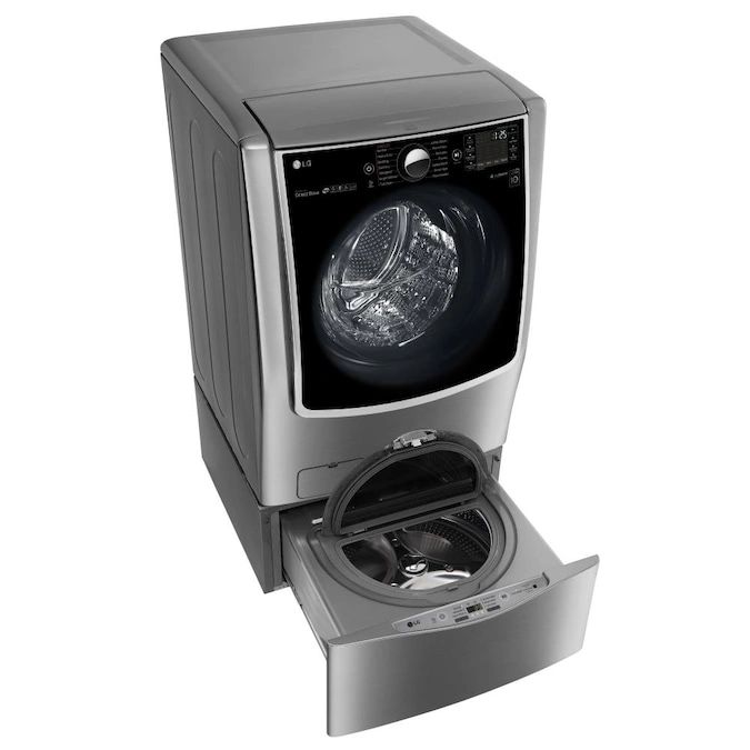 New Open Box. 5.2 cu. ft. High Efficiency Mega Capacity Smart Front Load Washer with TurboWash & Wi-Fi in Graphite Steel, ENERGY STAR. Model: WM9000HVA