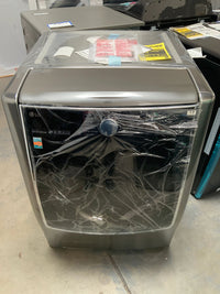 New Open Box. 5.2 cu. ft. High Efficiency Mega Capacity Smart Front Load Washer with TurboWash & Wi-Fi in Graphite Steel, ENERGY STAR. Model: WM9000HVA