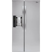 New Open Box. 26.2 cu. ft. Side by Side Refrigerator with In-Door Ice Maker in Stainless Steel. Model: LSXS26326S