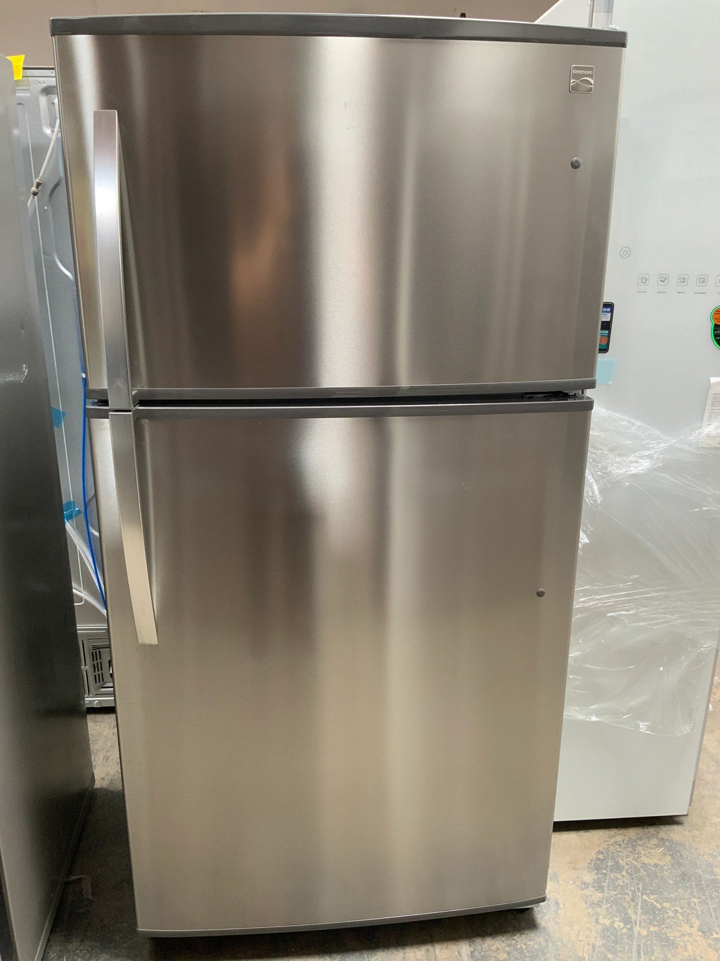 New Open Box. Kenmore 61205 21 cu. ft. Top-Freezer Refrigerator - Stainless Steel. Model: 61205
