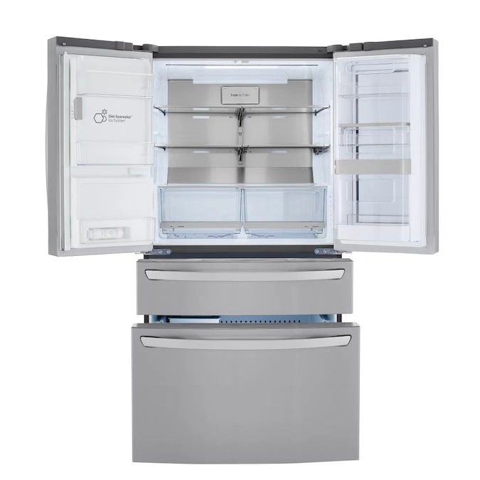 New Open Box. 22.5 cu. ft. Smart French Door Refrigerator InstaView Door-In-Door Dual and Craft Ice in PrintProof Stainless. Model: LRMVC2306S