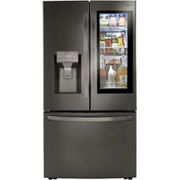 New Open Box. 29.7 cu. ft. French Door Smart Refrigerator, InstaView Door-In-Door, Dual & Craft Ice, PrintProof Black Stainless Steel. Model: LRFVS3006D