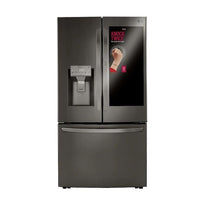 New Open Box. 29.7 cu. ft. French Door Smart Refrigerator, InstaView Door-In-Door, Dual & Craft Ice, PrintProof Black Stainless Steel. Model: LRFVS3006D