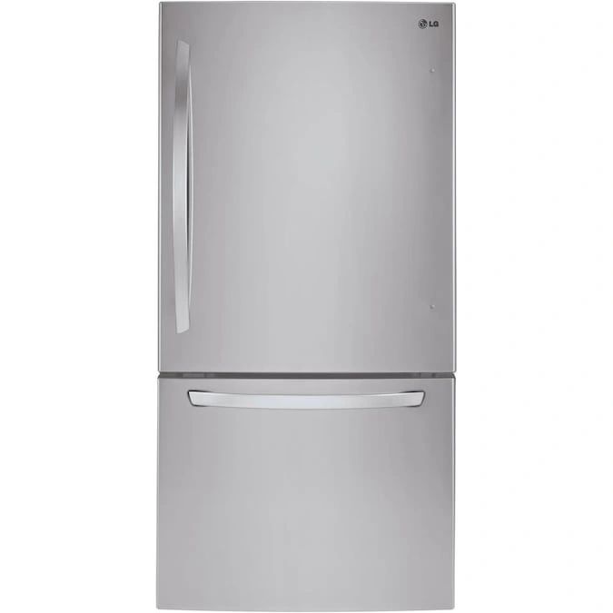 New Open Box. 24 cu. ft. Bottom Freezer Refrigerator in Stainless Steel with Multi-Air Flow and Reversible Door. Model: LDCS24223S