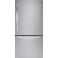 New Open Box. 24 cu. ft. Bottom Freezer Refrigerator in Stainless Steel with Multi-Air Flow and Reversible Door. Model: LDCS24223S