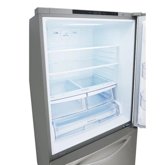 New Open Box. 24 cu. ft. Bottom Freezer Refrigerator in Stainless Steel with Multi-Air Flow and Reversible Door. Model: LDCS24223S