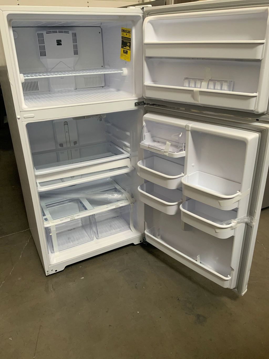 New Open Box. Kenmore 21 cu. ft. Top-Freezer Refrigerator - White. Model: 61202