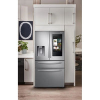 New Open Box. 27.7 cu. ft. Family Hub 4-Door French Door Smart Refrigerator in Fingerprint Resistant Stainless Steel. Model: RF28R7551SR